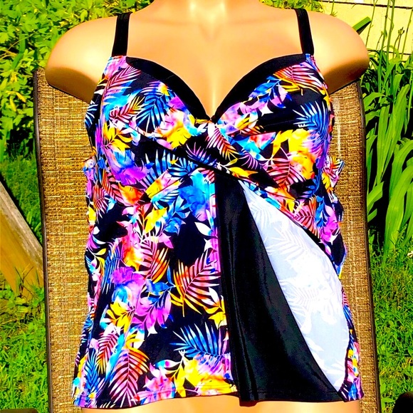 NWT 26 Swimsuits for All Plus Women’s Bathing Suit Bikini Tankini Top - Picture 3 of 9